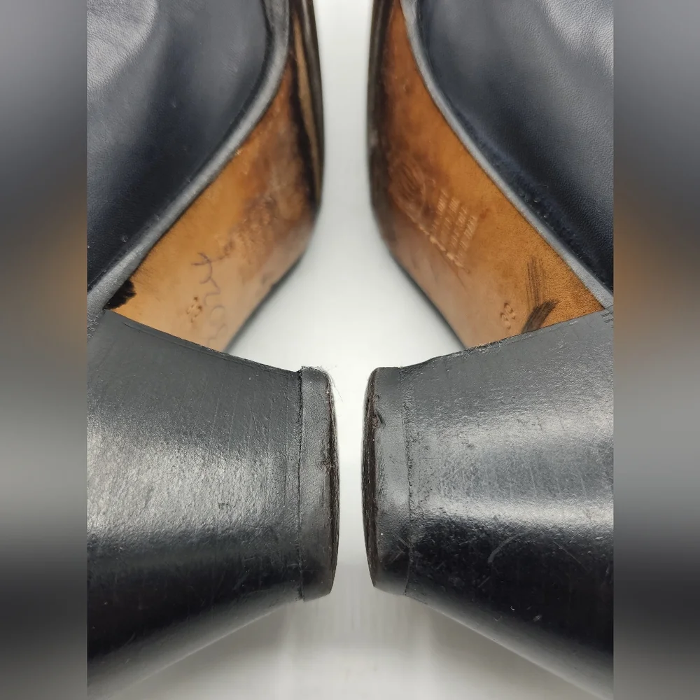 Brunella Italy Vintage Navy Leather & Suede Tall Western Boots Size US 8.5 - 9